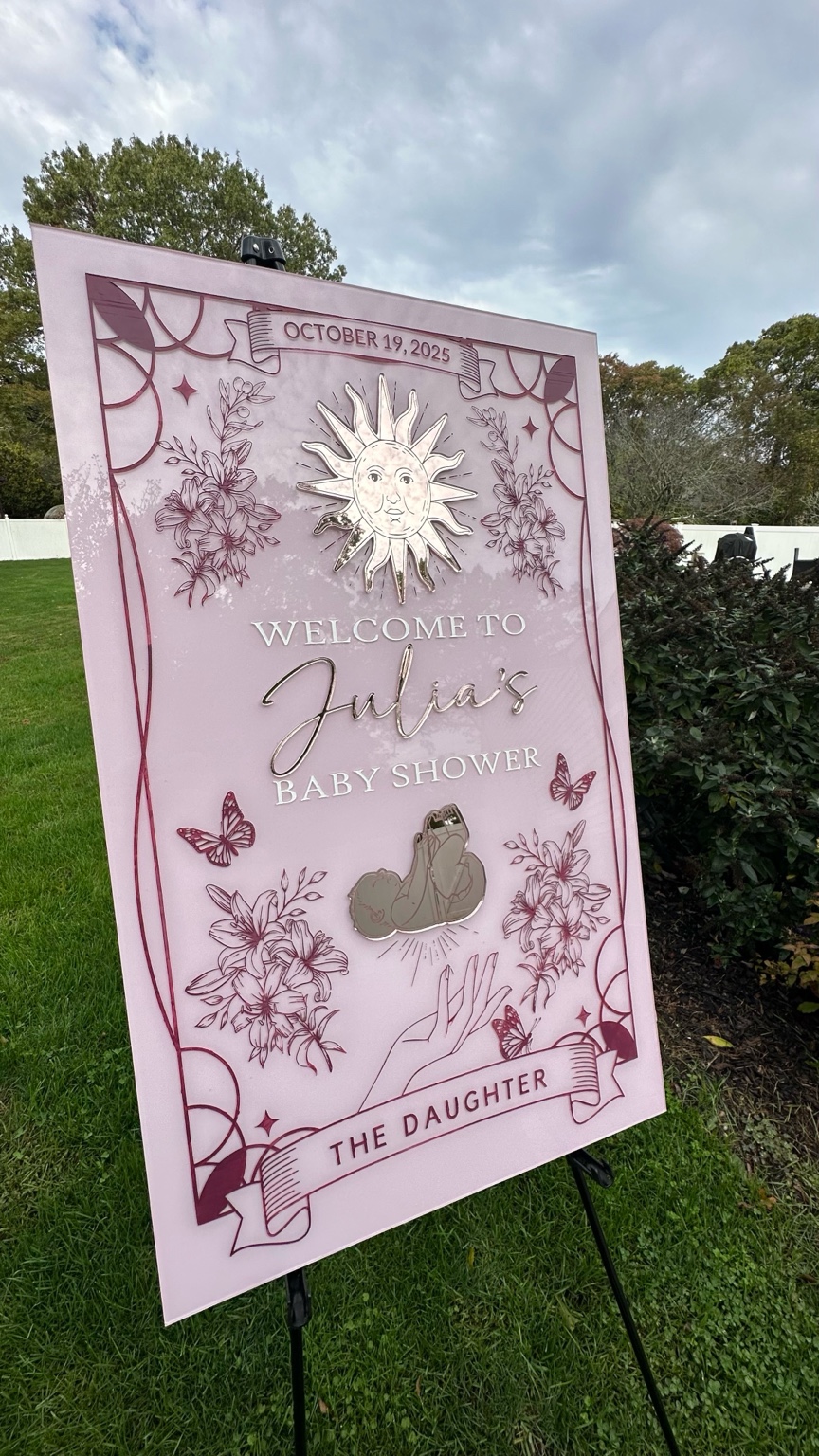 Julia's baby shower sign