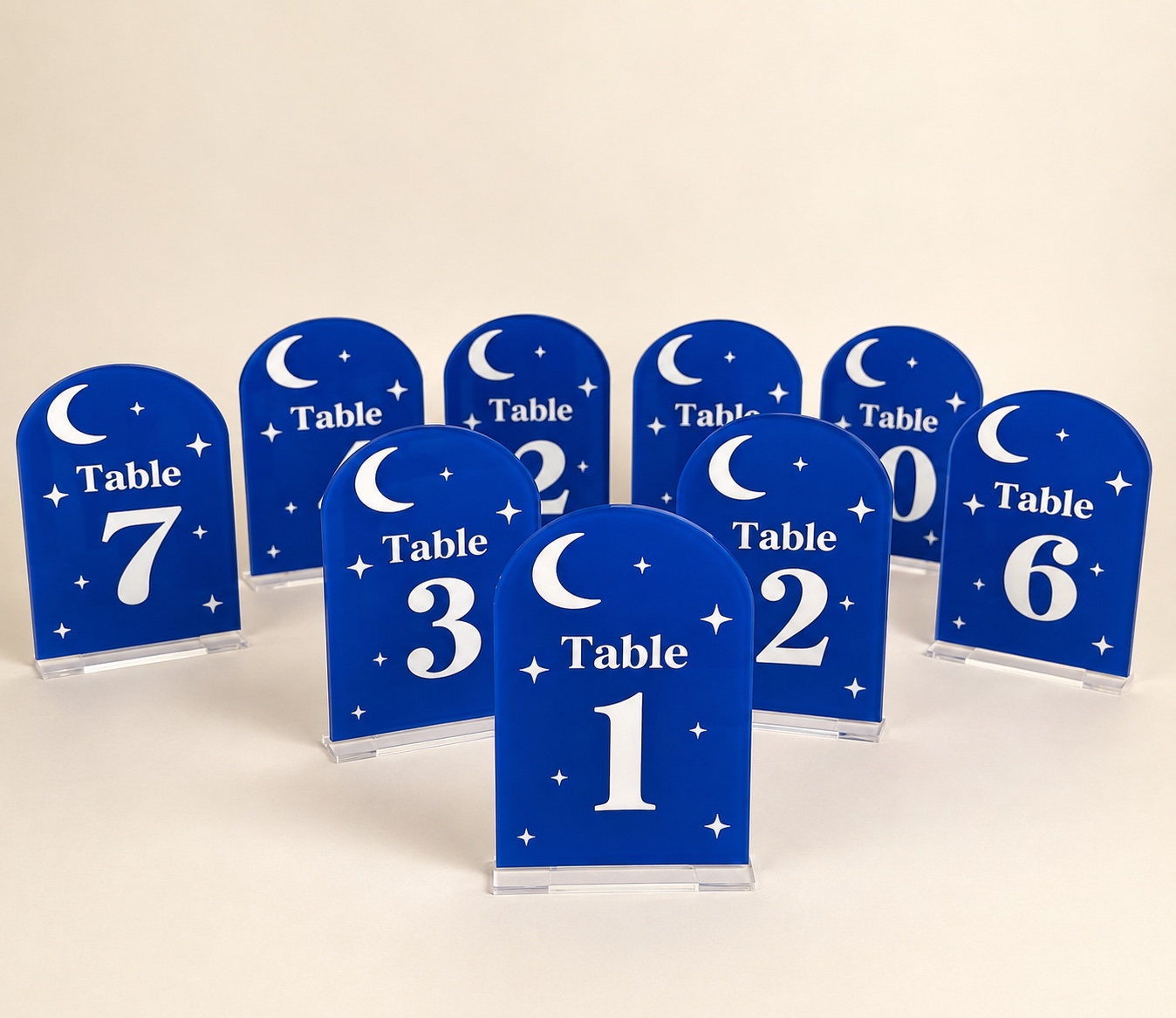 Celestial blue acrylic table numbers